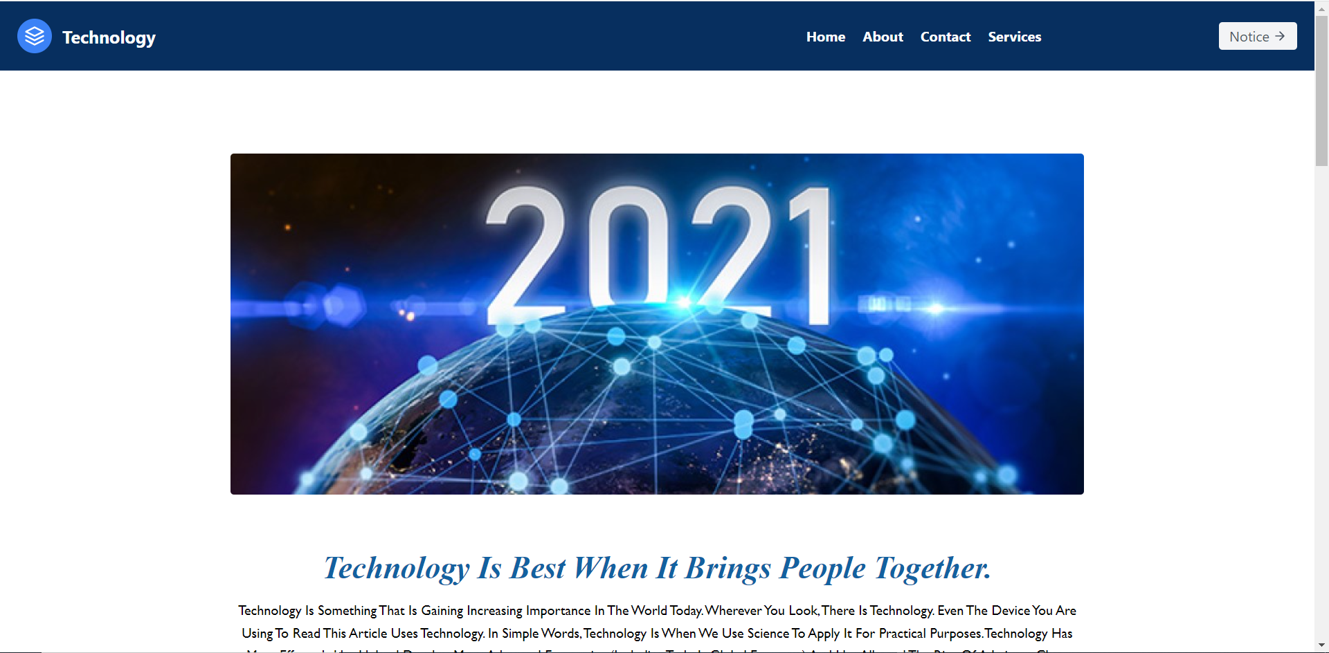 Technology Page Şablon